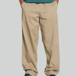 Puma Beige Cotton Relaxed Fit Trackpants-image-3