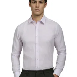 Louis Philippe Purple Cotton Slim Fit Printed Shirt-image-39