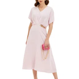 Kazo Pink Regular Fit Midi Dress image 3