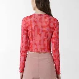 Only Pink Printed Crop Top image 3