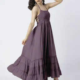 Moomaya Mauve Relaxed Fit Midi Dress image 3