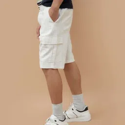 Fame Forever By Lifestyle White Cotton Linen Regular Fit Shorts image 3
