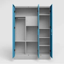 Godrej Interio Slimline Milky Blue Alloy Steel 3 Door Almirah (1 Year Warranty) image 3