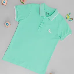 Pantaloons Junior Boys Green Ash Printed Polo T-Shirt-image-20