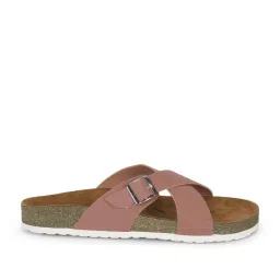 Mozafia Women's Pink Cross Strap Sandals image 3