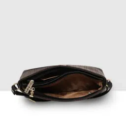 Esbeda Brown Textured Small Cross Body Bag image 5