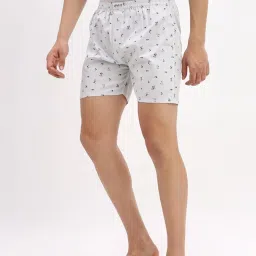 showoffff Showoff White Slim Fit Printed Boxer image 3