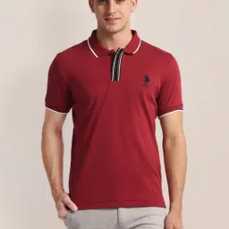 U.S. Polo Assn. Red Cotton Slim Fit Polo T-Shirt-picture-20