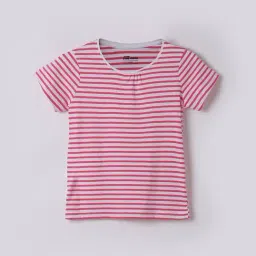 Fame Forever by Lifestyle Girls White Cotton Striper T Shirt-picture-28
