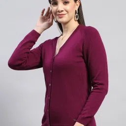 Monte Carlo Purple Wool Regular Fit Cardigan image 3