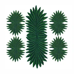 YWULY 5-Pcs Green Floral Embellished Table Linen Set image 3