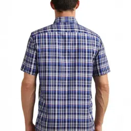 Allen Solly Blue Cotton Slim Fit Checks Shirt image 2