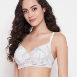 Clovia Grey Cotton Printed T-Shirt Bra image 3
