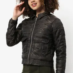 Campus Sutra Brown Camouflage Padded Jacket image 3