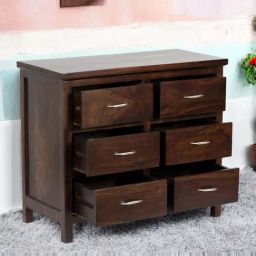 Ikiriya Elder Brown Sheesham Wood Chest of Drawers in Provisional Teak Finish-picture-13