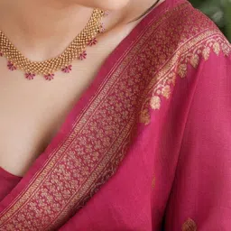 CANIZZARO Woven Design Zari Silk Blend Banarasi Saree image 3