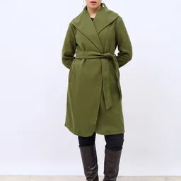 Styli Single-Breasted Longline Overcoat With Belt image 1