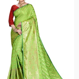jayant creation Green Silk Blend Sarees-image-12