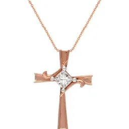 malabar gold and diamonds Malabar Gold & Diamonds 18k IGI Certified Diamond & Rose Gold Pendant for Women-picture-10