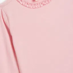 Koton Girls Henley Neck Raw Edge T-shirt image 4