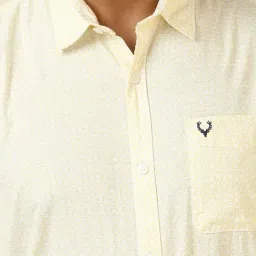 Allen Solly Yellow Cotton Custom Fit Printed Shirt image 4