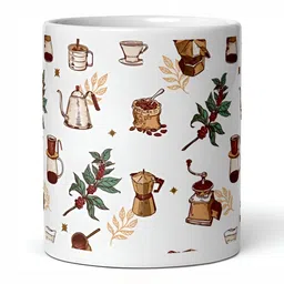 Mr UVD White & Green Graphic Printed Ceramic Matte Mugs-picture-21