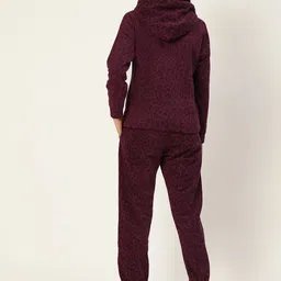 LILL Women Maroon & Black Animal Print Co-Ords Set image 4