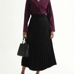 RAREISM Black Cotton Solid Skirts image 5