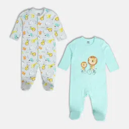 Miniklub Boys Blue Knit Printed Nightsuits-image-74