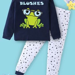 BLUSHES Kids Graphic Printed Pure Cotton Night Suit-picture-6
