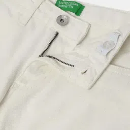 United Colors Of Benetton Off White Straight Fit Jeans image 3