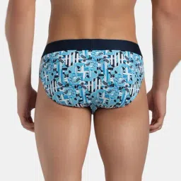 Jockey FP22 Navy Super Combed Cotton Elastane Stretch Printed Brief image 2