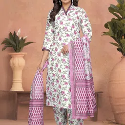 Siya Fashion Women Floral Printed Regular Kurta with Salwar & With Dupatta-image-67