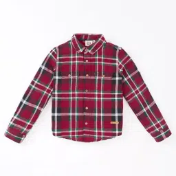 Ed-a-Mamma Kids Red Checks Full Sleeves Shirt-picture-21