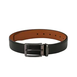 Pacific Gold Men Black & Brown Solid Reversible Belt-image-86