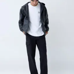 nuon men Nuon by Westside Black Cargo-Style Relaxed-Fit Jeans image 3