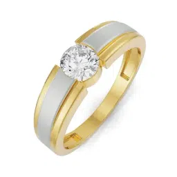 EMORI Yellow Gold Sparkling Solitaire Lab Grown Diamond Band for Men-picture-13