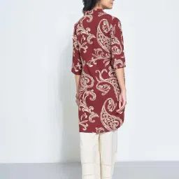 Rangmanch By Pantaloons Maroon Regular Fit Printed Kurta image 2