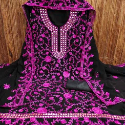 SAINOOR Embroidered Silk Georgette Unstitched Dress Material-picture-24