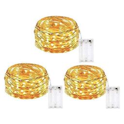 Bubble Trouble 3 Pack of 3m 30 Led Fairy Lights 2AA Battery Operated Waterproof Copper Wire Twinkle String Lights - Golden-picture-39