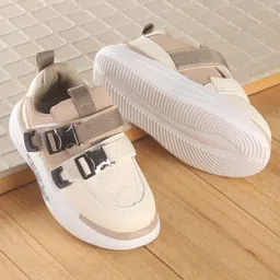 Babyoye Velcro Closure Sneaker Shoes With Colour Block Design - Beige-picture-18