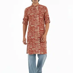 Anouk Rustic Geometric Printed Kurta-image-38