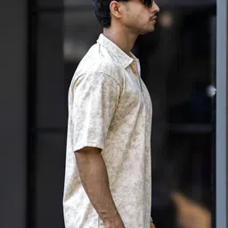 JUMPCUTS Men Washed Effect Dyed Polo Collar Cotton Relaxed Fit T-shirt image 3