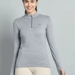 Reccy Women Moisture Wicking Solid Polo Collar T-shirt-picture-17