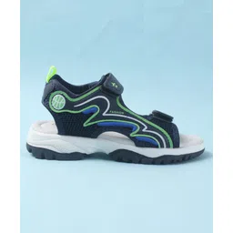 Cute Walk by Babyhug Velcro Closure Sandals with Fashion Text Print - Navy Blue image 4