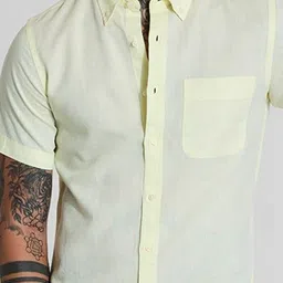 Snitch Men Smart Slim Fit Button-Down Collar Solid Cotton Casual Shirt image 5