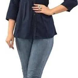 iqraar Women Regular Fit Self Design Mandarin Collar Casual Shirt image 3