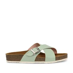 hoversoul Hoversole Women's Xena Pistachio Cork Cross Strap Sandals image 3