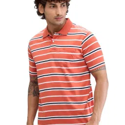 Colorplus Orange Classic Fit Striped Polo T-Shirt image 3