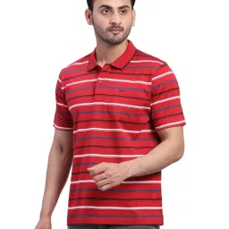 Colorplus Red Comfort Fit Striped Polo T-Shirt image 3